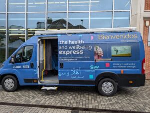 The side of the Lambeth Together Health and Wellbeing Bus